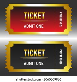 Set of tickets in gold