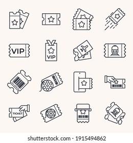 Set of Tickets icon. Ticket pack symbol template for graphic and web design collection logo vector illustration