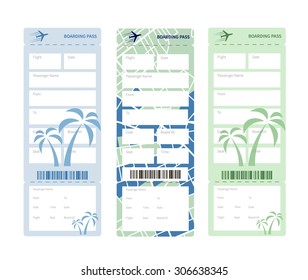set of tickets isolated on white background. vector illustration