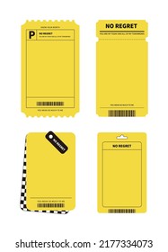 Set of tickets, receipts, labels and illustrations in a modern, simple style.