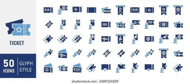 Set of Tickets Related Vector Icons. Contains such Icons as Concert, Combo offer, Mobile Ticket and more.