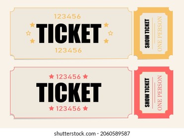 A set  tickets in retro style