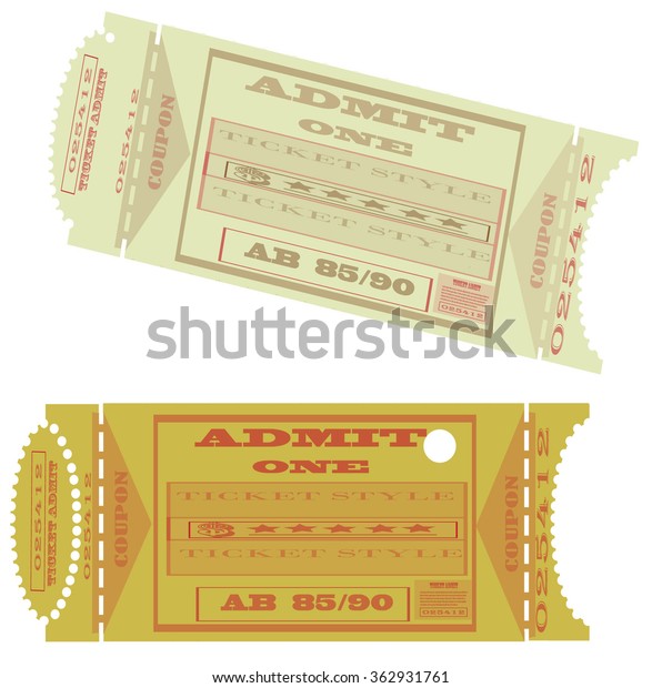 Set Tickets Transport Theater Cinema One Stock Vector Royalty Free