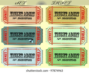 Set of tickets of various colors. EPS 10