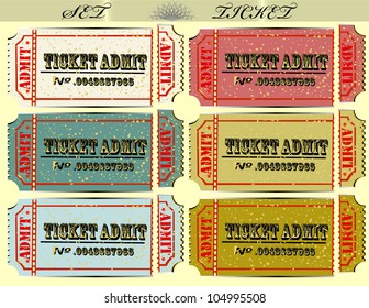 Set of tickets of various colors with the torn off edge. EPS 10