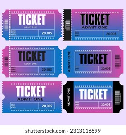 Set tickets for various events. EPS10 vector illustration.