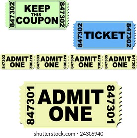 Set of tickets, vector