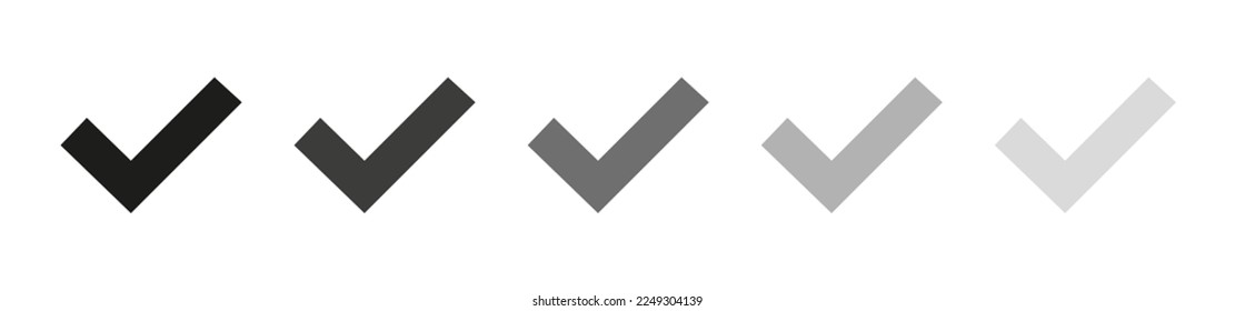 Set of ticks is ready. Vector graphics