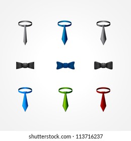 Set of a tie and bow icons
