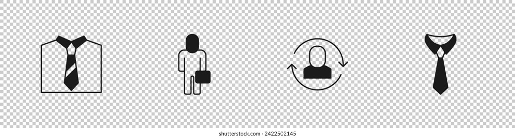 Establecer el icono, el empresario, el trabajo de Exchange y el icono. Vector