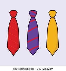 Conjunto de iconos de corbata Icono de vector Ilustración de oficina Iconos de corbata formales Vector Caricatura