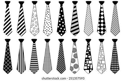 set of ties with different patterns