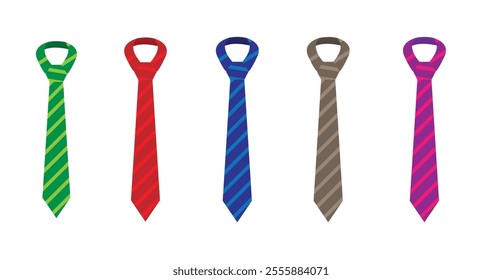 A Set of Ties Flat Style. Business formal work wear concept vector art