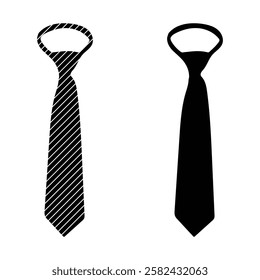 Set Of Ties Silhouette tuxedo Wedding Wearing Suit And Tie vector Illustration.