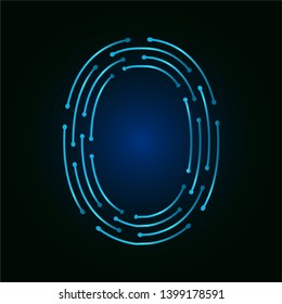 Set of tiffany blue digital technology circuit number icon vector on black background, abstract futuristic logo design element illustration, typography of number zero 0 symbol