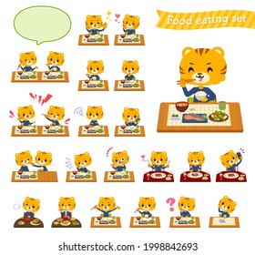 A set of Tiger boy about meals.It's vector art so it's easy to edit.