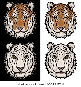 Set Tiger head. White tiger