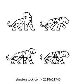 Set of Tiger, Tiger Logo. Icon design. Template elements