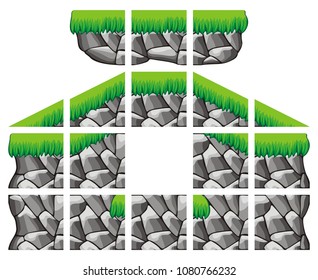 a set of tile set for creating 2d game wall and background