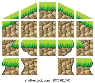 set of tile set for creating game, for game background