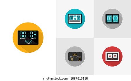 Juego de plantillas de vectores de iconos planos de la tarjeta de tiempo, Conceptos de iconos de fútbol, Diseño creativo