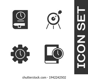 Fijar el icono Tiempo para el libro, , Gestión y Deportes de destino. Vector