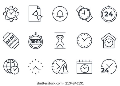 set of Time and Clock elements symbol template for graphic and web design collection logo vector illustration