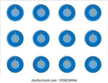Set of time and clock icon. Hour measurement efficiency vector symbol illustration