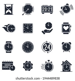 Set of Time and clock icon. Time and clock pack symbol template for graphic and web design collection logo vector illustration