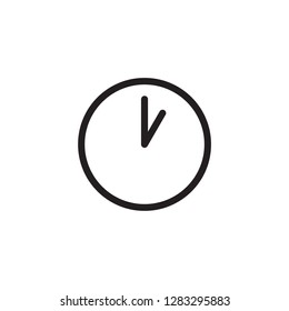 Set of time, clock, watch, timer vector simple outline icons one  o'clock