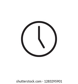 Set of time, clock, watch, timer vector simple outline icons, five o'clock