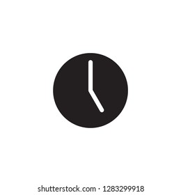 Set of time, clock, watch, timer vector simple glyph icons  five o'clock