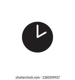 Set of time, clock, watch, timer vector simple glyph icons two  o'clock