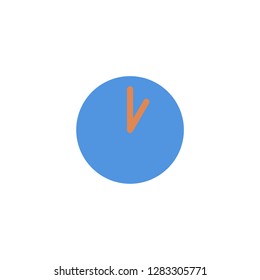 Set of time, clock, watch, timer vector simple flat icons  one o'clock