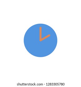 Set of time, clock, watch, timer vector simple flat icons two  o'clock