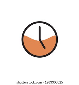 Set of time, clock, watch, timer vector simple filled five icons  o'clock