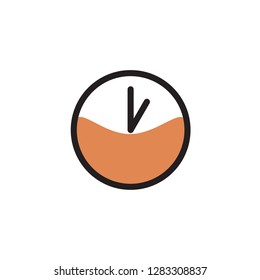 Set of time, clock, watch, timer vector simple filled icons one o'clock