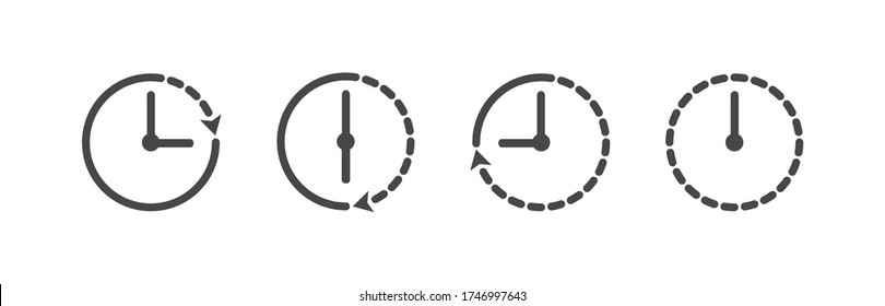 Set of time icon. Clock icon in linear style. Vector illustration