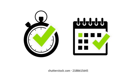 Set of Time icon illustration, Clock symbol collection vector