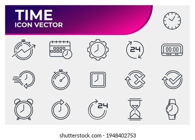 Set of Time icon. Time pack symbol template for graphic and web design collection logo vector illustration