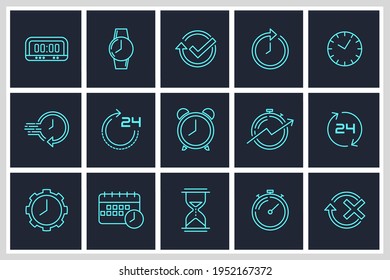 Set of Time icon. Time pack symbol template for graphic and web design collection logo vector illustration