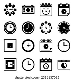 Set of time icon. Pictogram vector design.