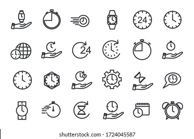 set Time icon template for graphic and web design collection. clock pack symbol logo vector illustration