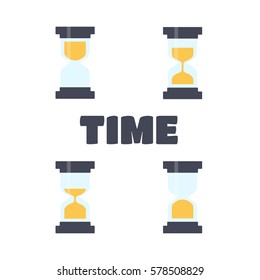Set of time icons. Clock face without numbers vector