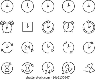 set of time icons, clock, watch, minute, hours