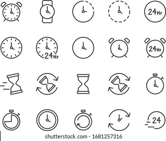 Set Time Icons Clock Watch Alarm Stock Vector (Royalty Free) 1681257316 ...