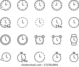conjunto de iconos de tiempo, hr, temporizador, reloj, reloj