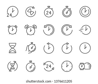 set of time icons, such as alarm, watch, stopwatch