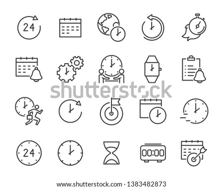 set of time icons, such as alarm, watch, stopwatch