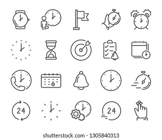 set of time icons, such as calendar, clock, reminder, hour, date